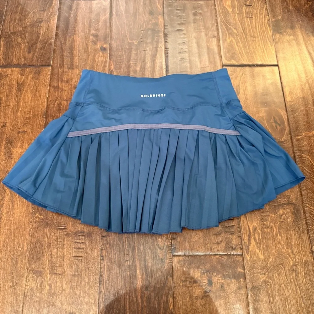 Gold Hinge Teal Pleated Tennis Skirt size Medium Athleisure Athletic Tennis Prep - Picture 4 of 8
